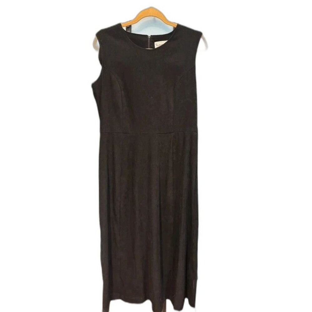 Vintage Victoria Holley Black Sleeveless Midi Sheath Dress 14 W